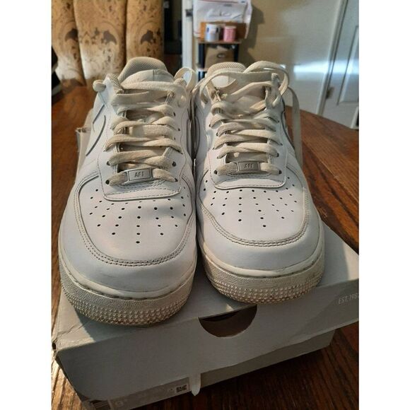 9.5 Nike Air Force 1 '07 315122-111 Athletic Casual Gym Running Shoes Sneakers - Picture 2 of 12
